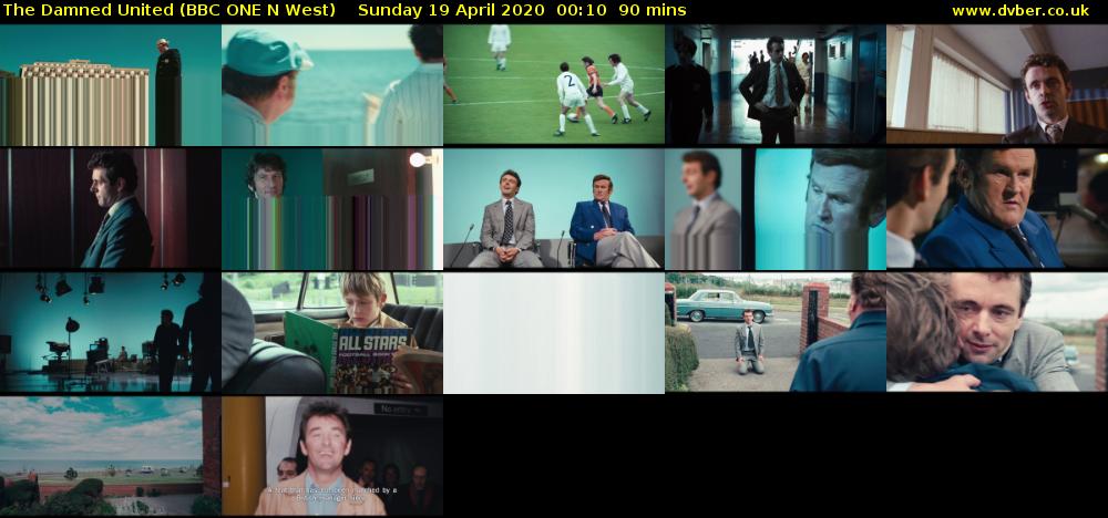 The Damned United (BBC ONE N West) Sunday 19 April 2020 00:10 - 01:40