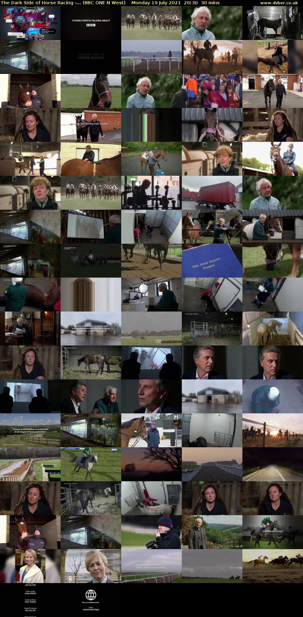 The Dark Side of Horse Racing -... (BBC ONE N West) Monday 19 July 2021 20:30 - 21:00
