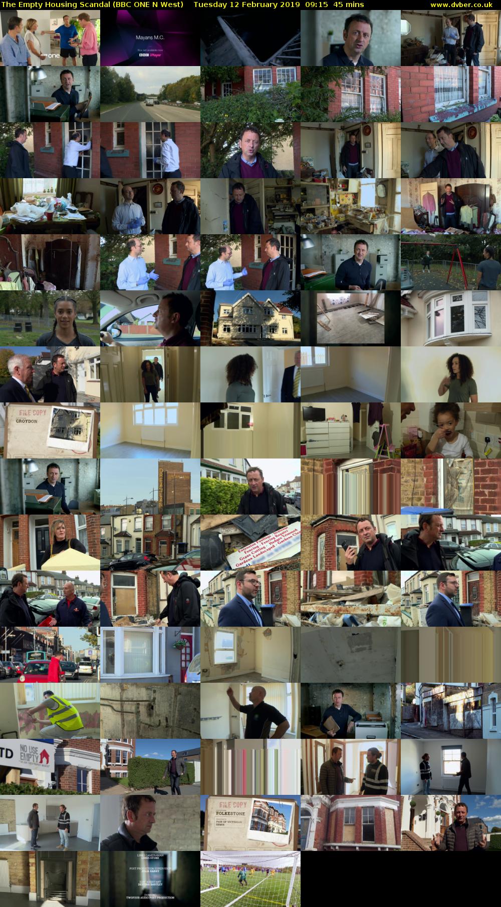 The Empty Housing Scandal (BBC ONE N West) Tuesday 12 February 2019 09:15 - 10:00
