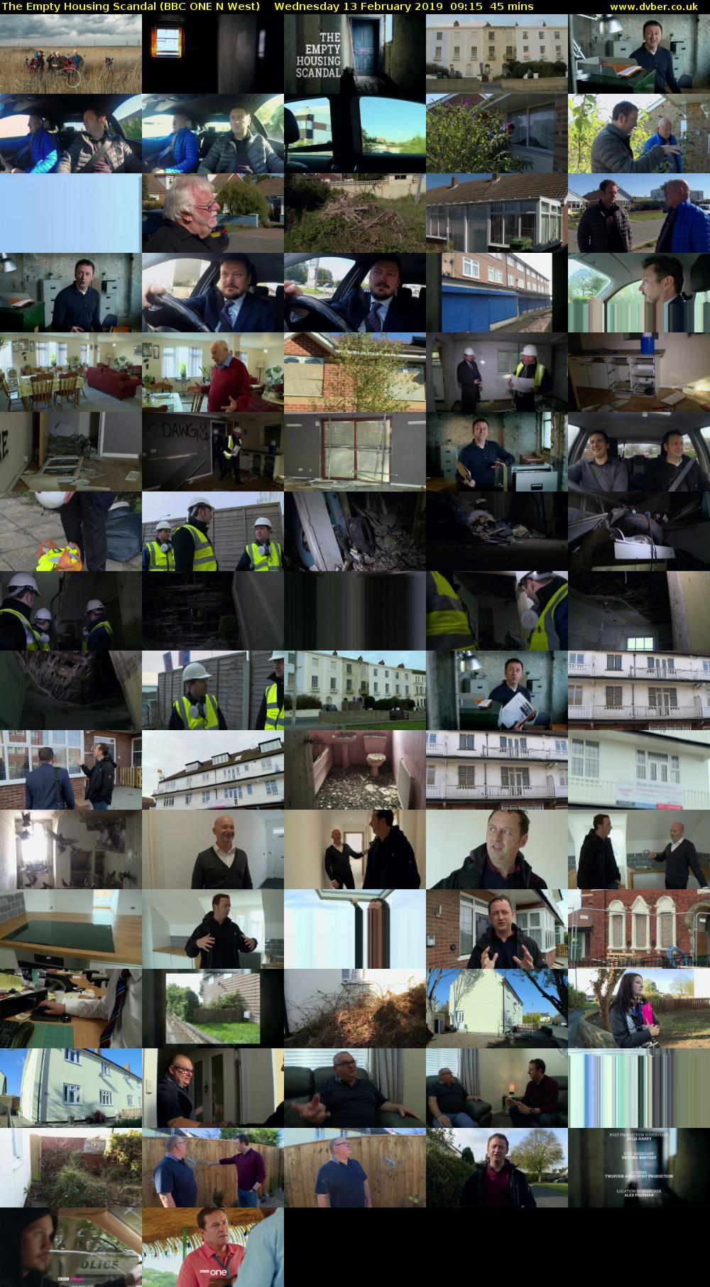 The Empty Housing Scandal (BBC ONE N West) Wednesday 13 February 2019 09:15 - 10:00