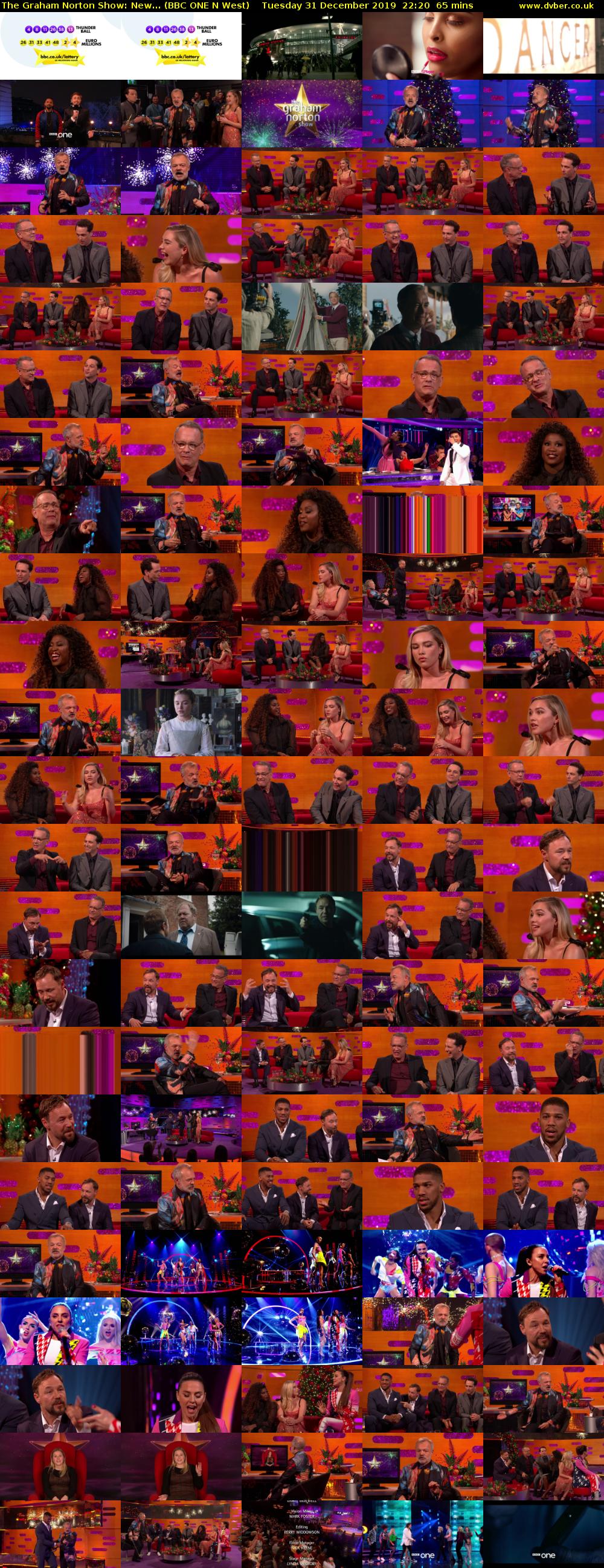 The Graham Norton Show: New... (BBC ONE N West) Tuesday 31 December 2019 22:20 - 23:25