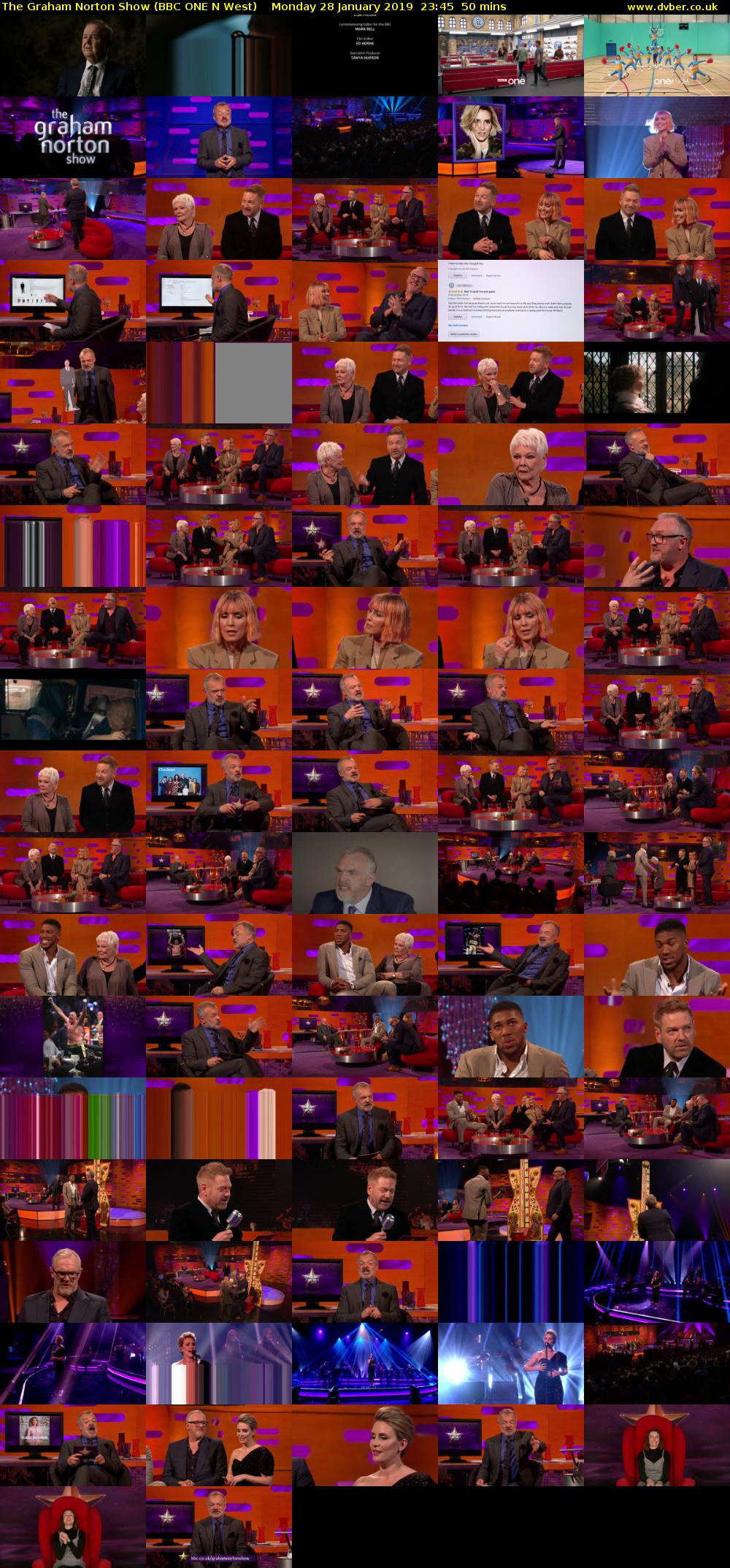 The Graham Norton Show (BBC ONE N West) Monday 28 January 2019 23:45 - 00:35