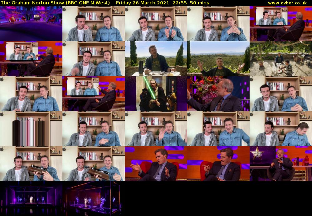 The Graham Norton Show (BBC ONE N West) Friday 26 March 2021 22:55 - 23:45