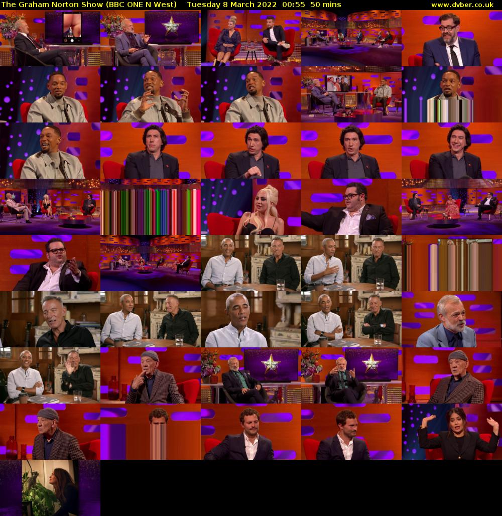 The Graham Norton Show (BBC ONE N West) Tuesday 8 March 2022 00:55 - 01:45