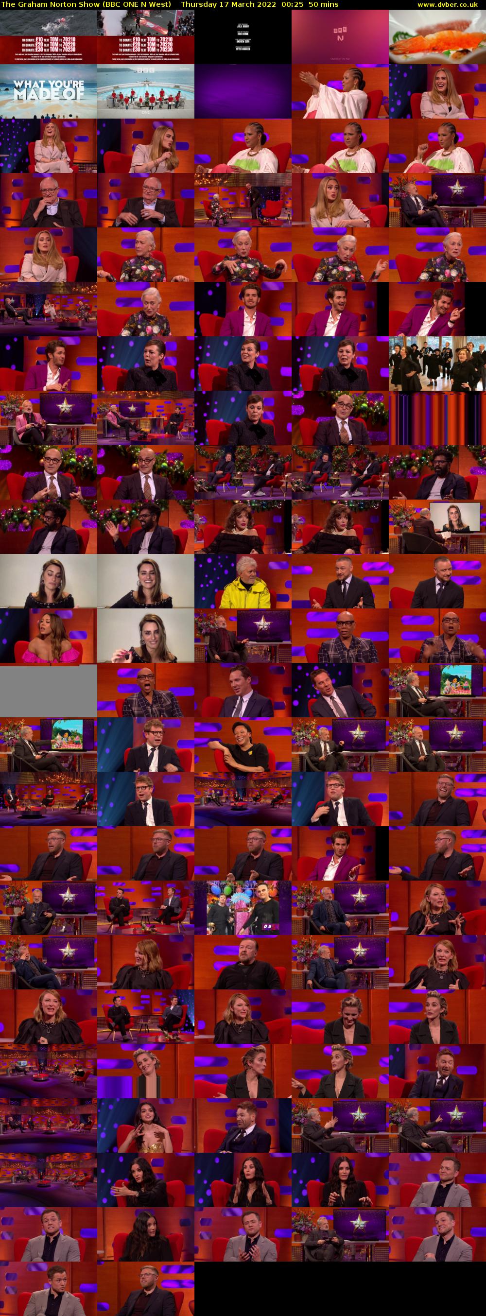 The Graham Norton Show (BBC ONE N West) Thursday 17 March 2022 00:25 - 01:15