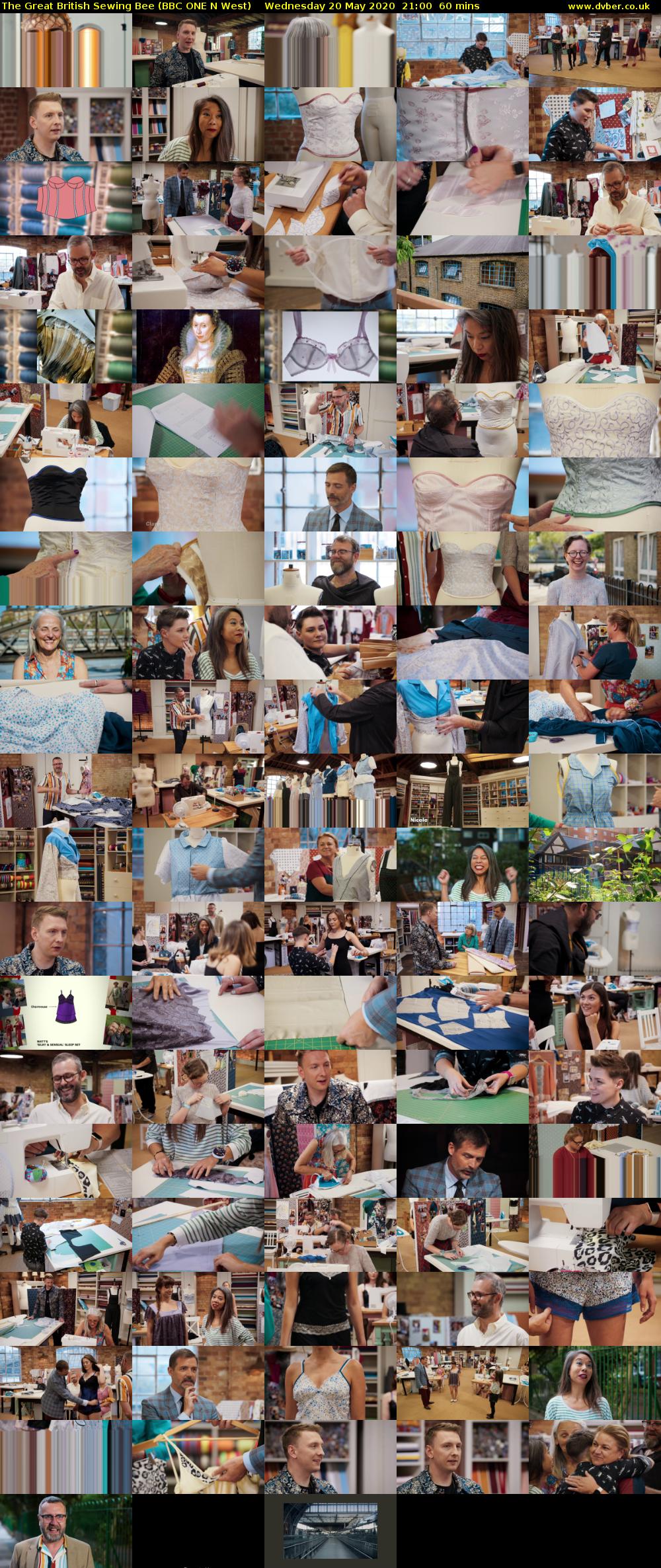 The Great British Sewing Bee (BBC ONE N West) Wednesday 20 May 2020 21:00 - 22:00