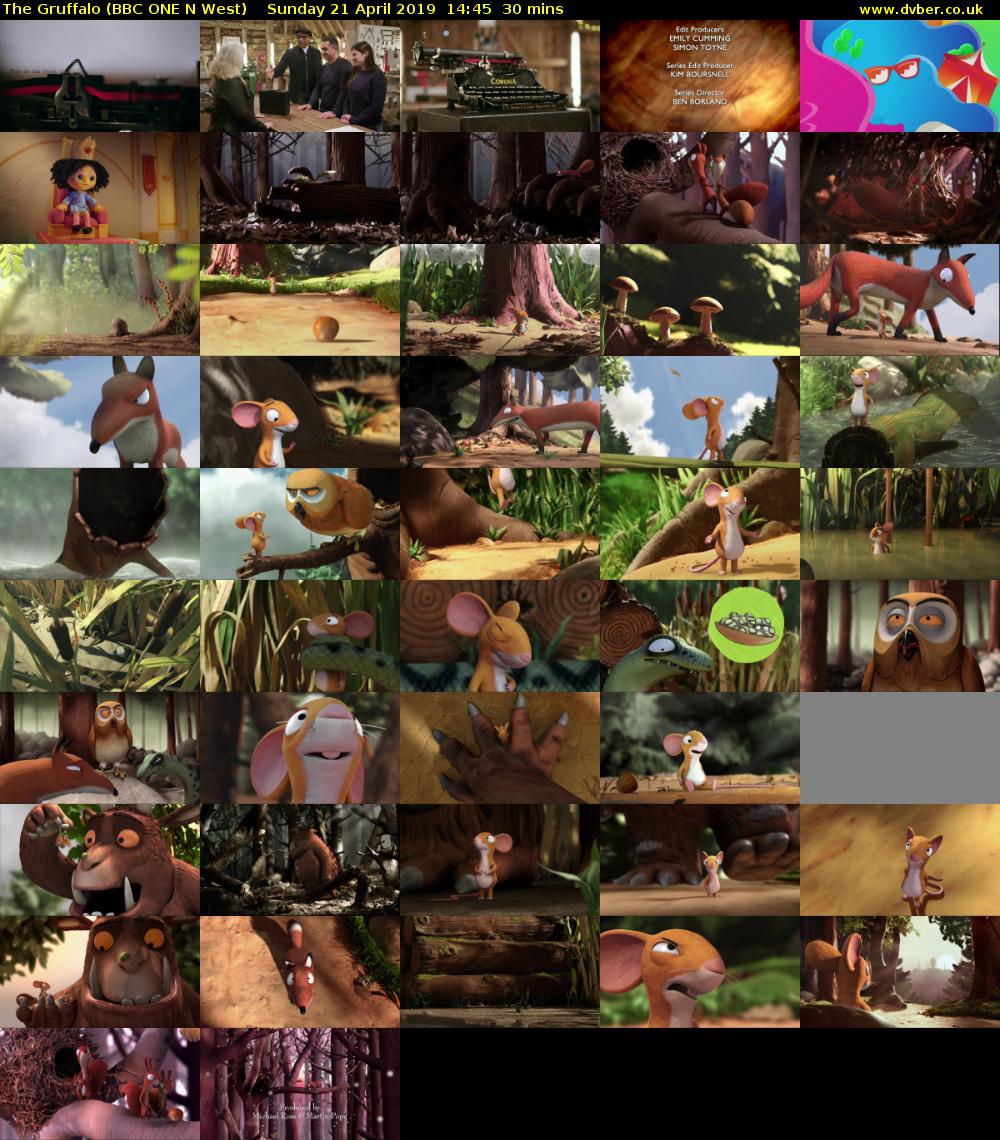 The Gruffalo (BBC ONE N West) Sunday 21 April 2019 14:45 - 15:15