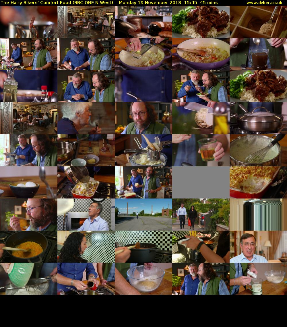 The Hairy Bikers' Comfort Food (BBC ONE N West) Monday 19 November 2018 15:45 - 16:30