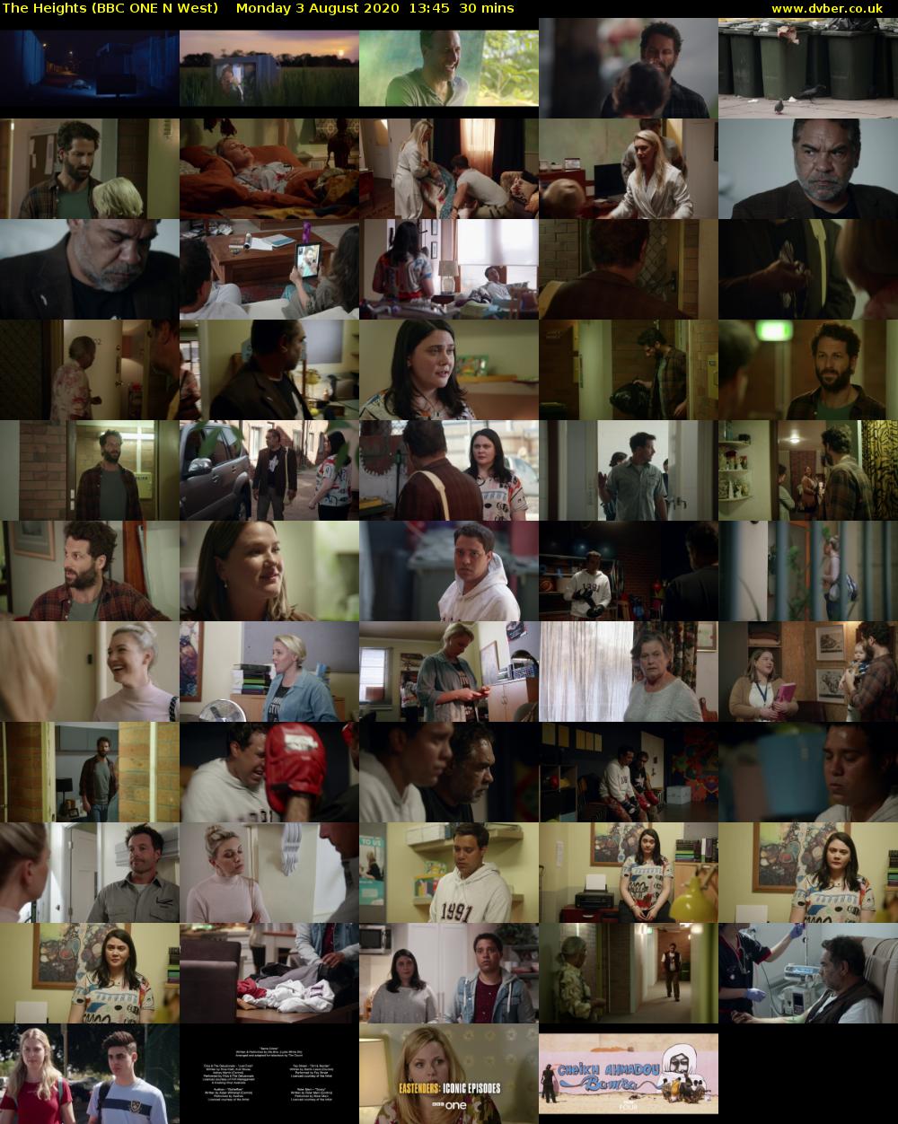 The Heights (BBC ONE N West) Monday 3 August 2020 13:45 - 14:15