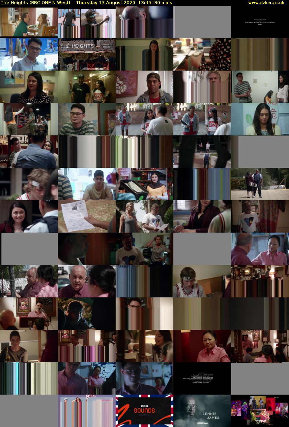 The Heights (BBC ONE N West) Thursday 13 August 2020 13:45 - 14:15