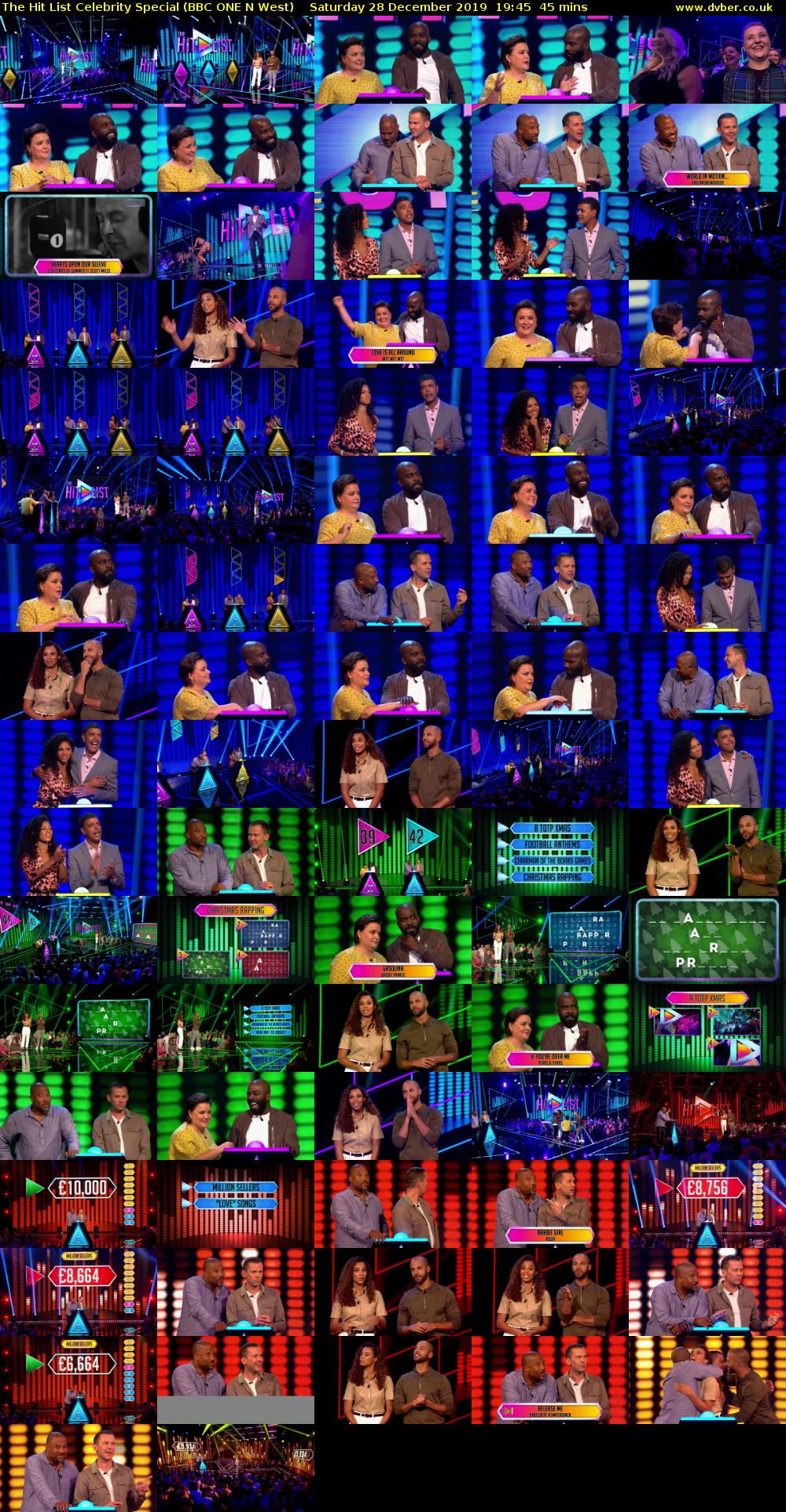 The Hit List Celebrity Special (BBC ONE N West) Saturday 28 December 2019 19:45 - 20:30