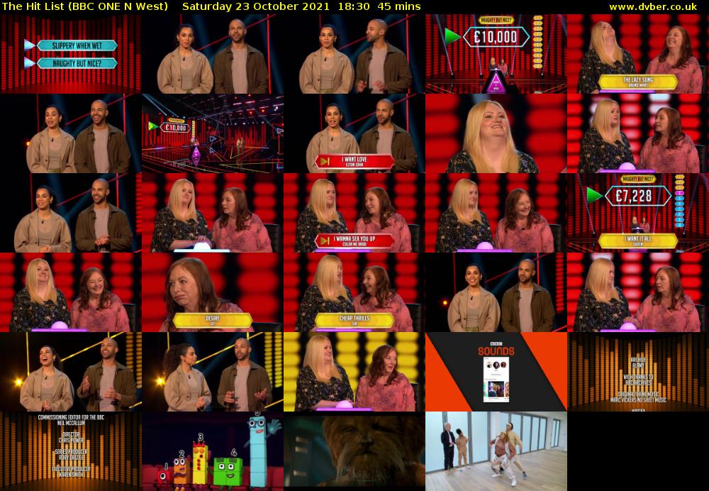 The Hit List (BBC ONE N West) Saturday 23 October 2021 18:30 - 19:15