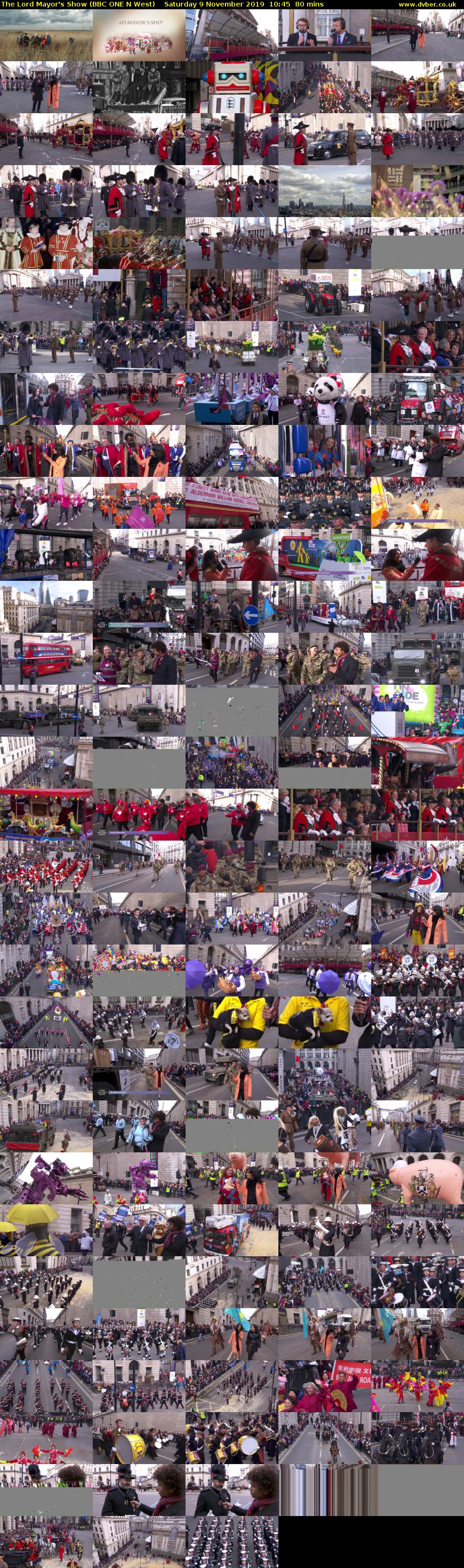 The Lord Mayor's Show (BBC ONE N West) Saturday 9 November 2019 10:45 - 12:05
