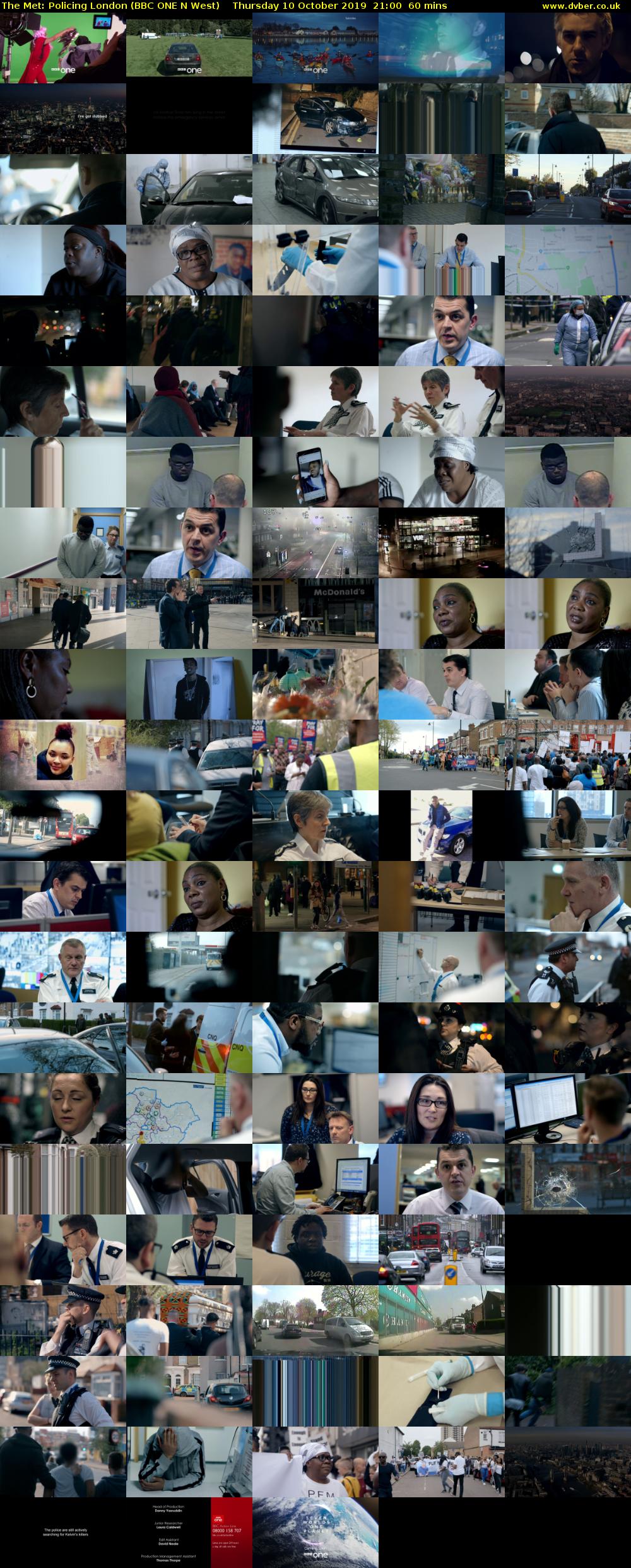 The Met: Policing London (BBC ONE N West) Thursday 10 October 2019 21:00 - 22:00