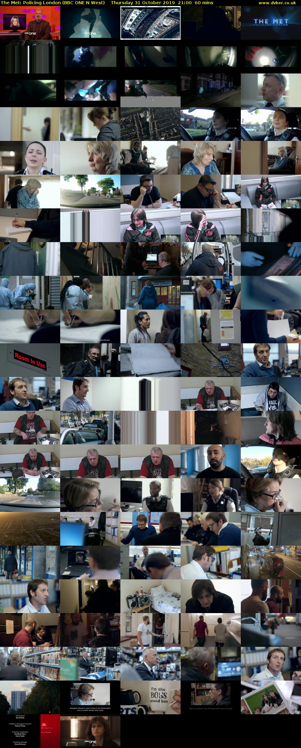 The Met: Policing London (BBC ONE N West) Thursday 31 October 2019 21:00 - 22:00