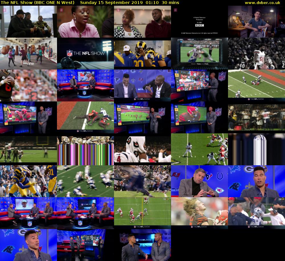 The NFL Show (BBC ONE N West) Sunday 15 September 2019 01:10 - 01:40