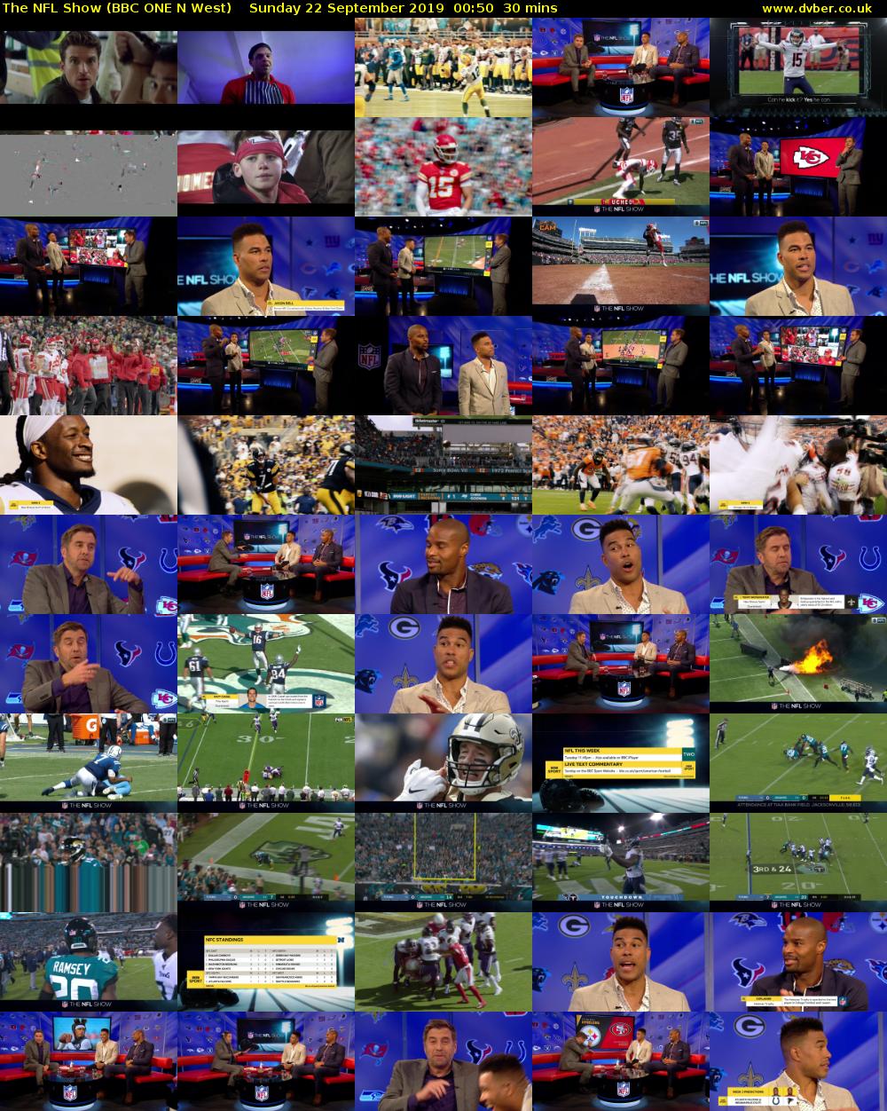 The NFL Show (BBC ONE N West) Sunday 22 September 2019 00:50 - 01:20