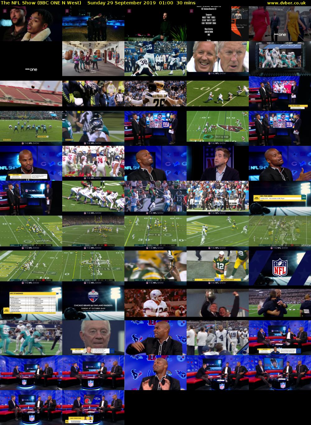 The NFL Show (BBC ONE N West) Sunday 29 September 2019 01:00 - 01:30