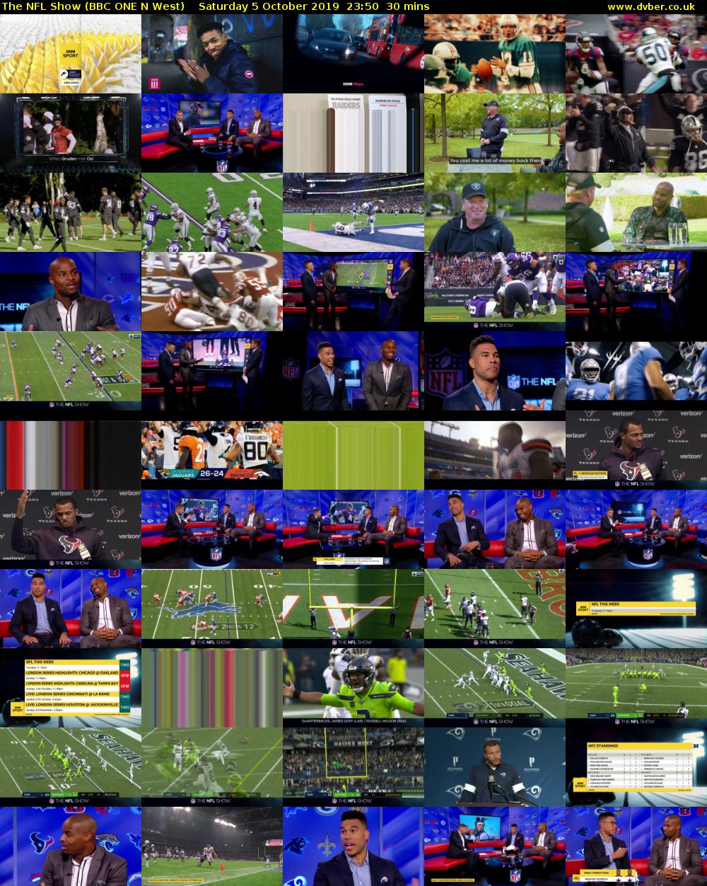The NFL Show (BBC ONE N West) Saturday 5 October 2019 23:50 - 00:20