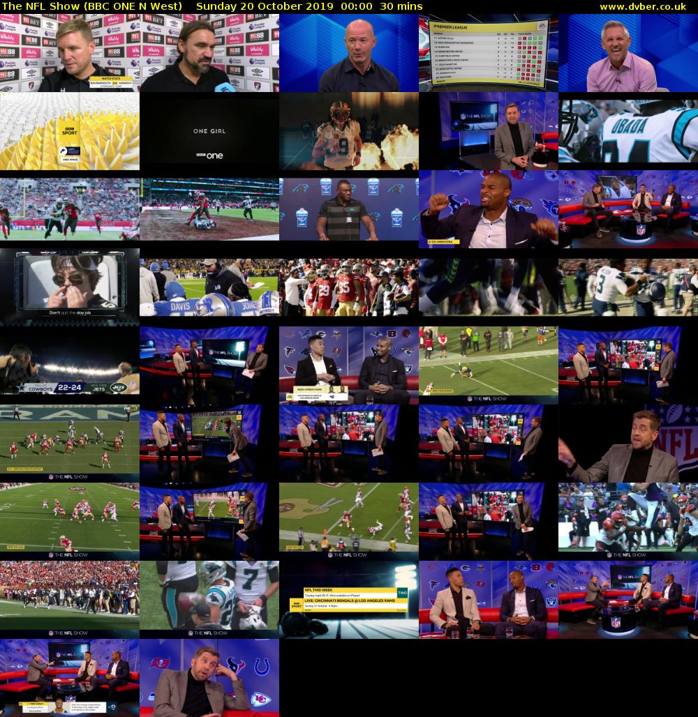 The NFL Show (BBC ONE N West) Sunday 20 October 2019 00:00 - 00:30