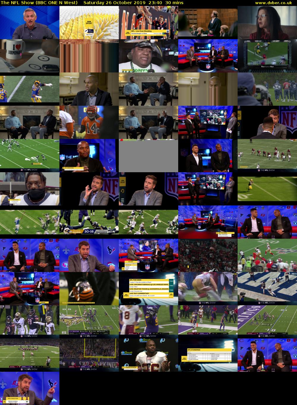 The NFL Show (BBC ONE N West) Saturday 26 October 2019 23:40 - 00:10