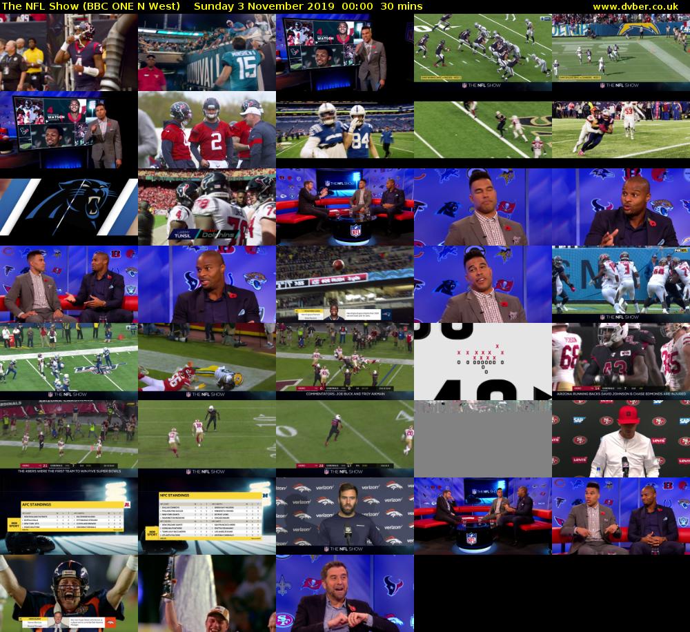 The NFL Show (BBC ONE N West) Sunday 3 November 2019 00:00 - 00:30