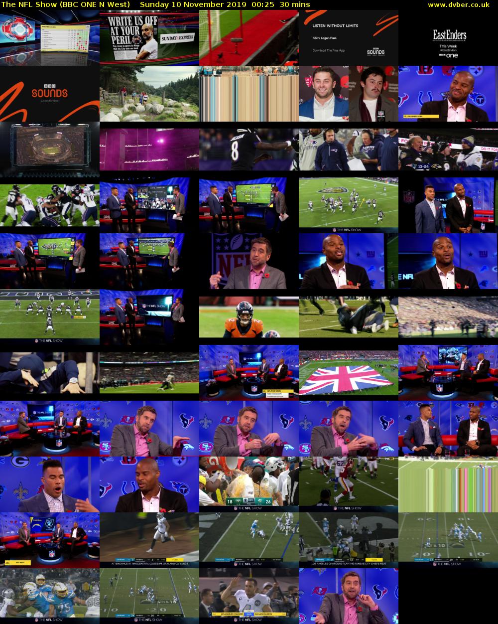 The NFL Show (BBC ONE N West) Sunday 10 November 2019 00:25 - 00:55