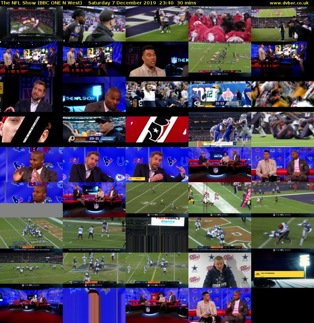 The NFL Show (BBC ONE N West) Saturday 7 December 2019 23:40 - 00:10
