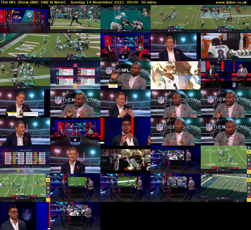 The NFL Show (BBC ONE N West) Sunday 14 November 2021 00:00 - 00:30