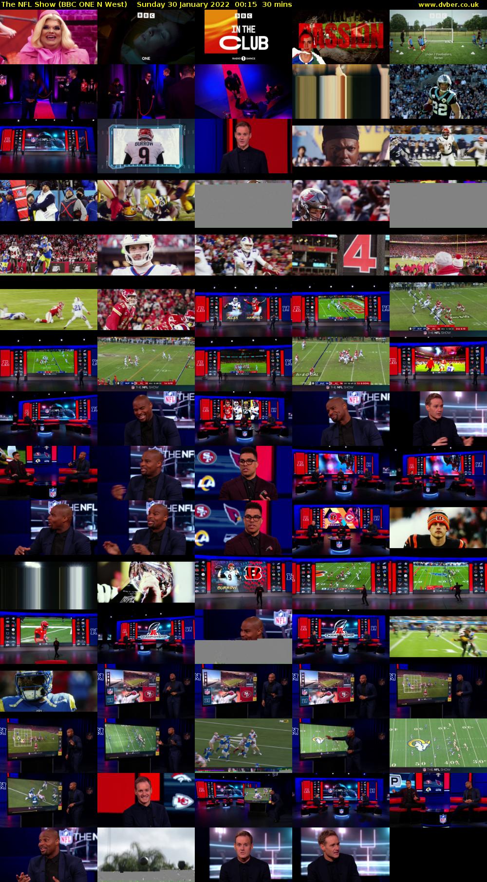 The NFL Show (BBC ONE N West) Sunday 30 January 2022 00:15 - 00:45