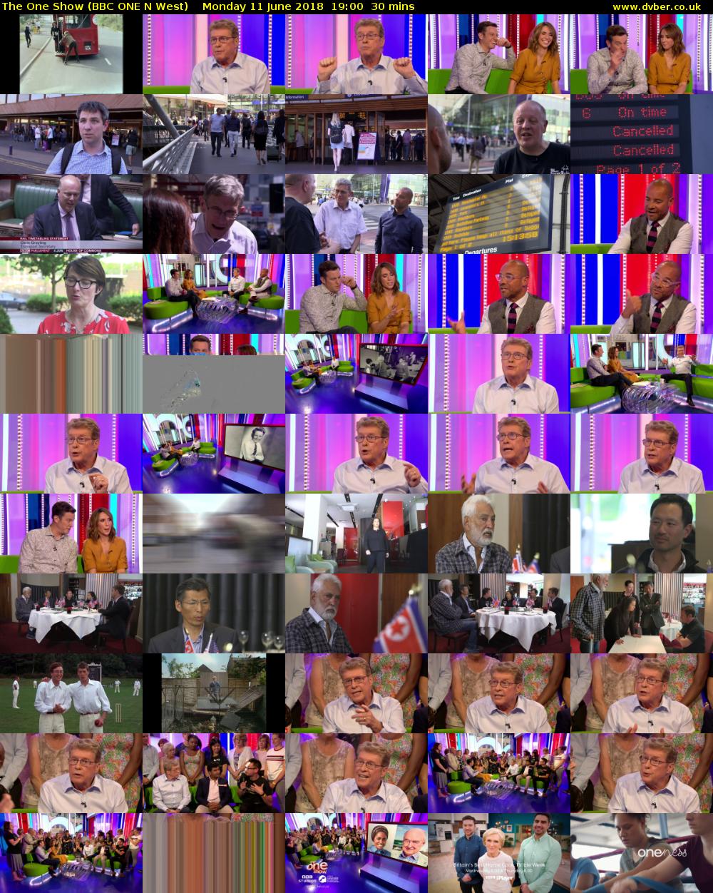 The One Show (BBC ONE N West) Monday 11 June 2018 19:00 - 19:30