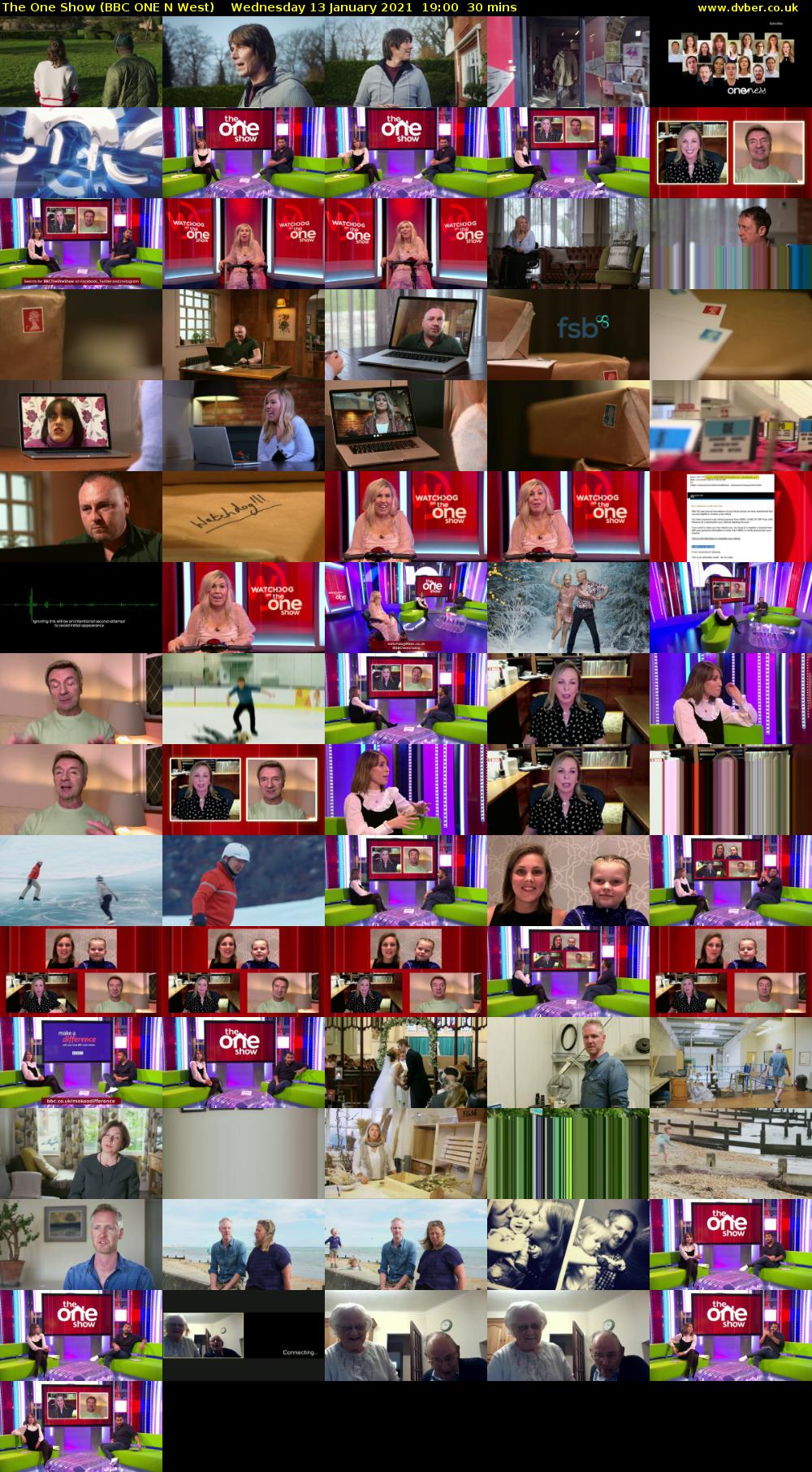 The One Show (BBC ONE N West) Wednesday 13 January 2021 19:00 - 19:30