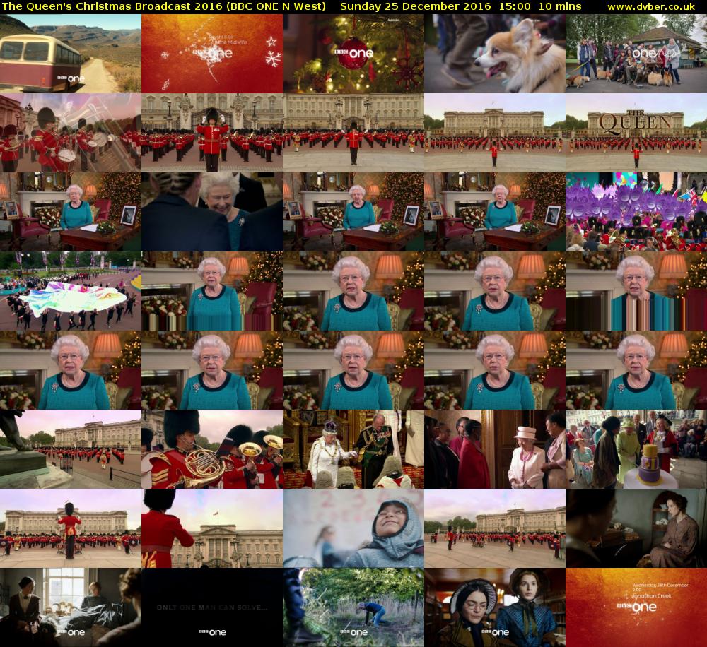 The Queen's Christmas Broadcast 2016 (BBC ONE N West) Sunday 25 December 2016 15:00 - 15:10