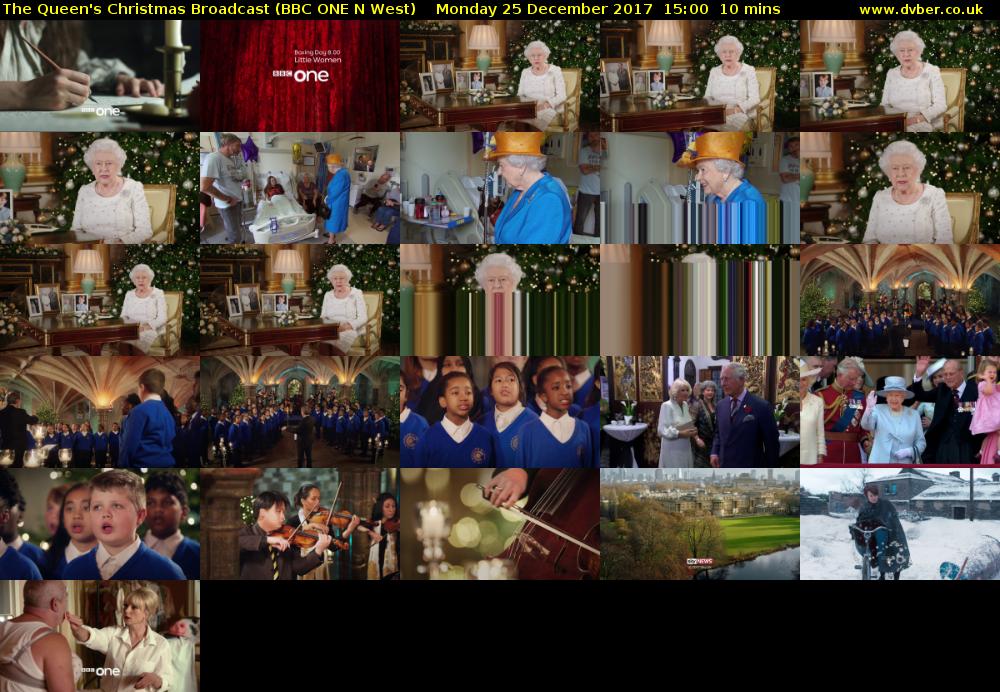 The Queen's Christmas Broadcast (BBC ONE N West) Monday 25 December 2017 15:00 - 15:10
