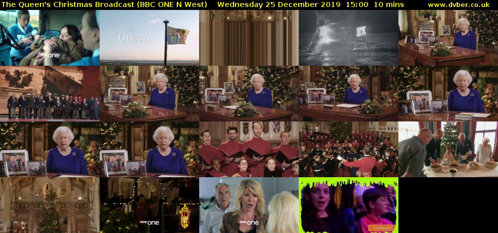 The Queen's Christmas Broadcast (BBC ONE N West) Wednesday 25 December 2019 15:00 - 15:10