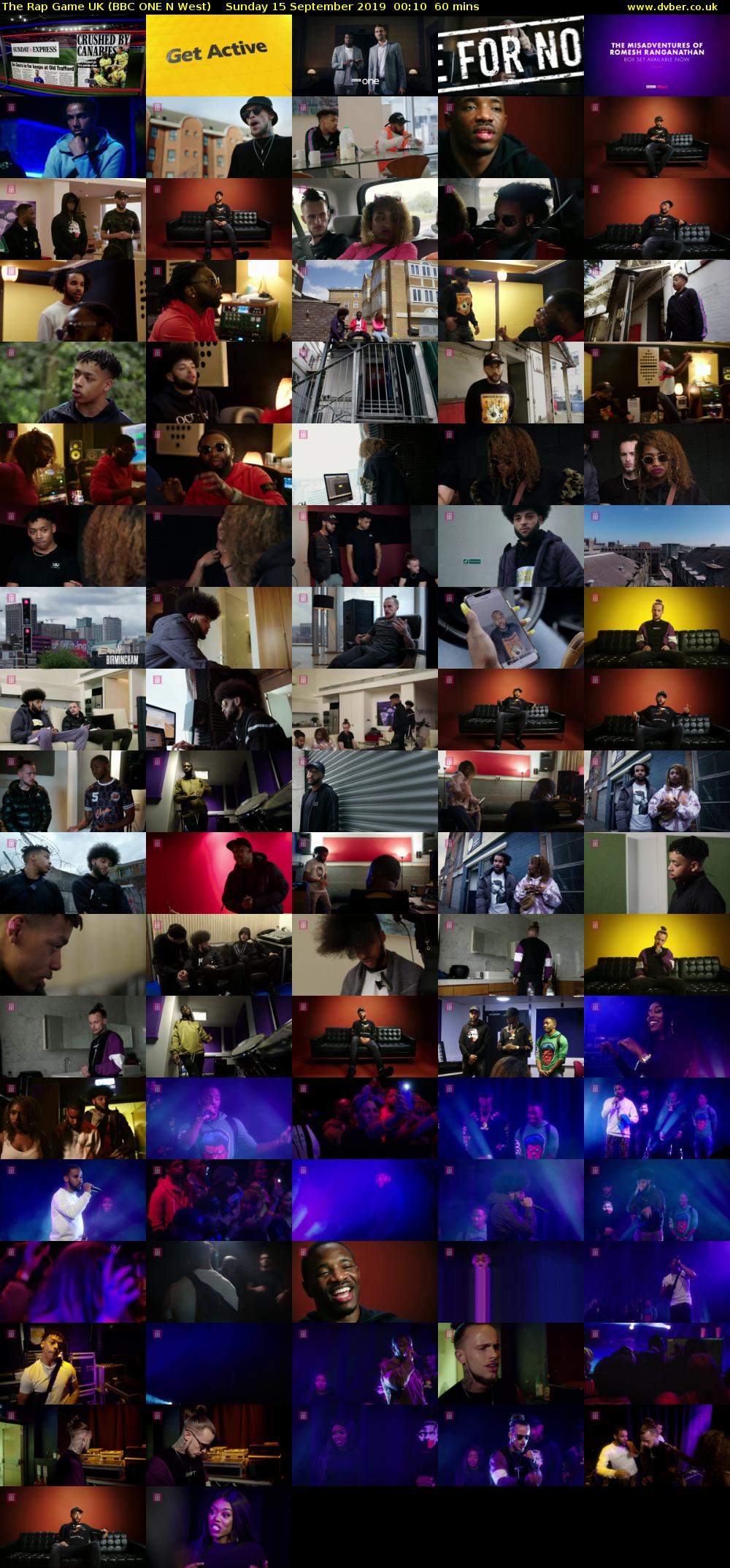 The Rap Game UK (BBC ONE N West) Sunday 15 September 2019 00:10 - 01:10