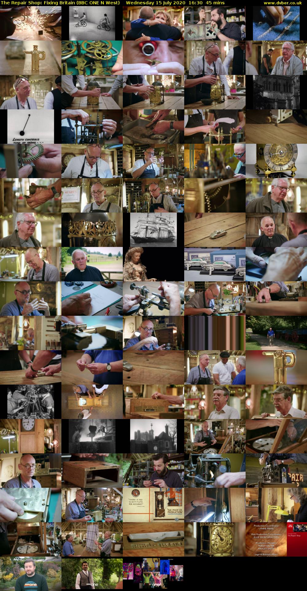 The Repair Shop: Fixing Britain (BBC ONE N West) Wednesday 15 July 2020 16:30 - 17:15