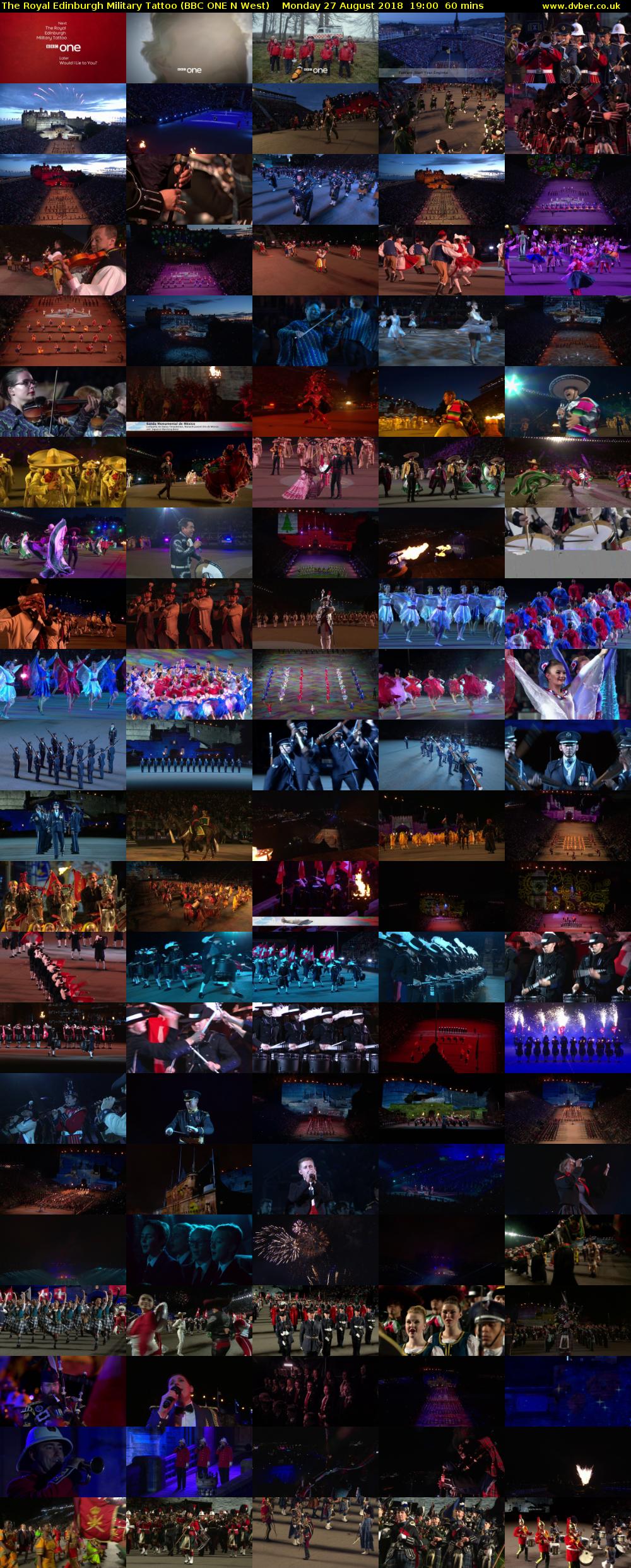 The Royal Edinburgh Military Tattoo (BBC ONE N West) Monday 27 August 2018 19:00 - 20:00