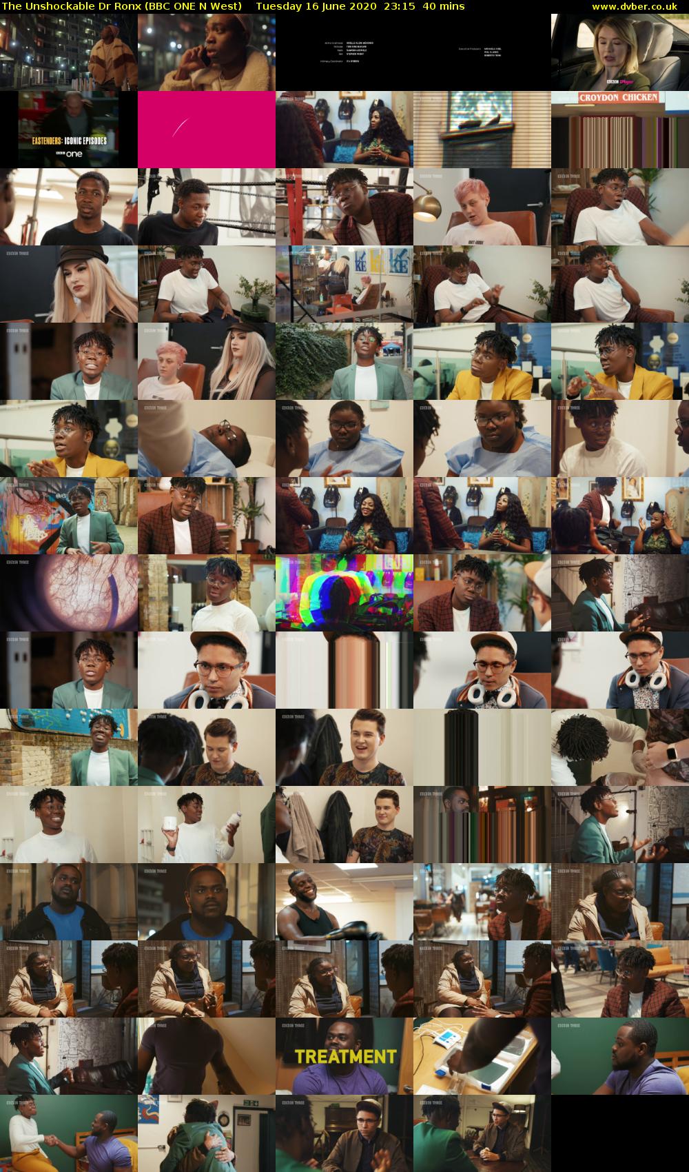 The Unshockable Dr Ronx (BBC ONE N West) Tuesday 16 June 2020 23:15 - 23:55