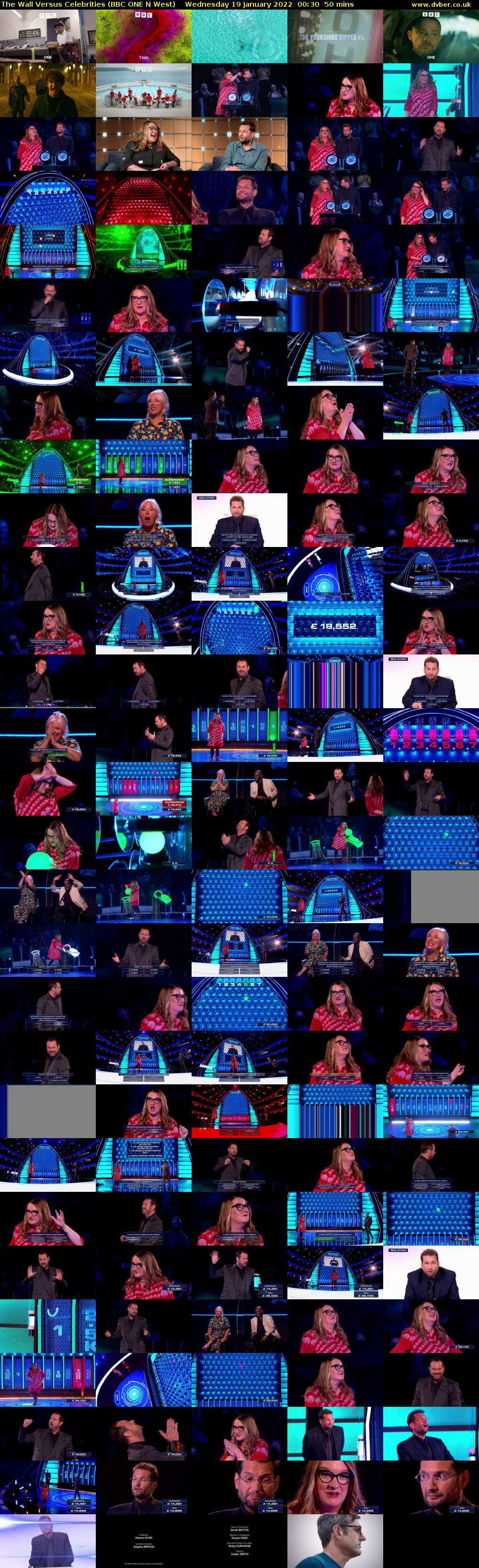The Wall Versus Celebrities (BBC ONE N West) Wednesday 19 January 2022 00:30 - 01:20