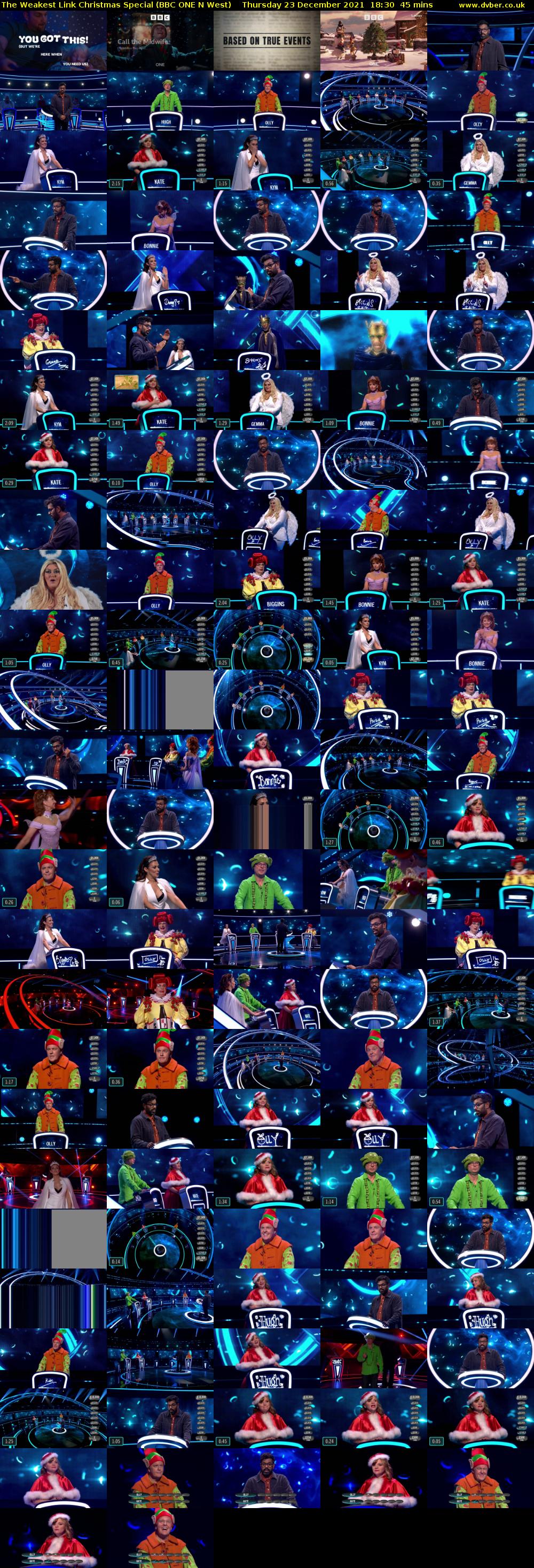The Weakest Link Christmas Special (BBC ONE N West) Thursday 23 December 2021 18:30 - 19:15