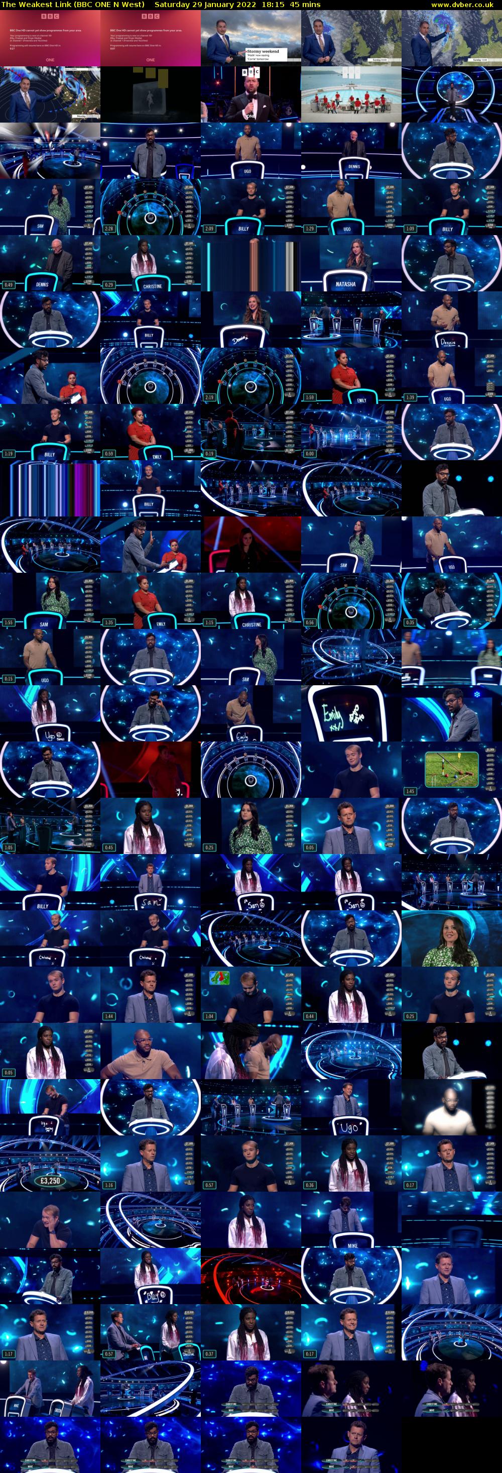 The Weakest Link (BBC ONE N West) Saturday 29 January 2022 18:15 - 19:00