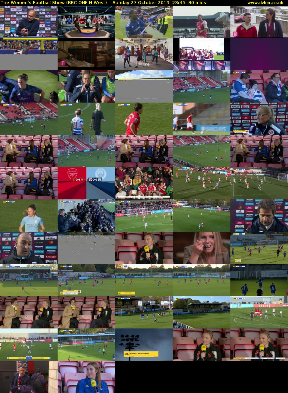 The Women's Football Show (BBC ONE N West) Sunday 27 October 2019 23:45 - 00:15
