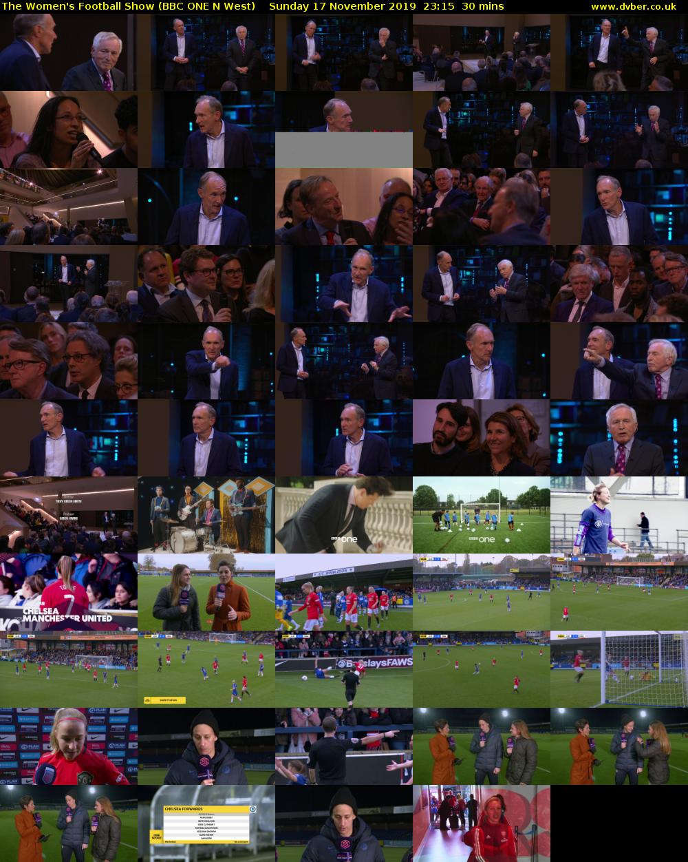 The Women's Football Show (BBC ONE N West) Sunday 17 November 2019 23:15 - 23:45