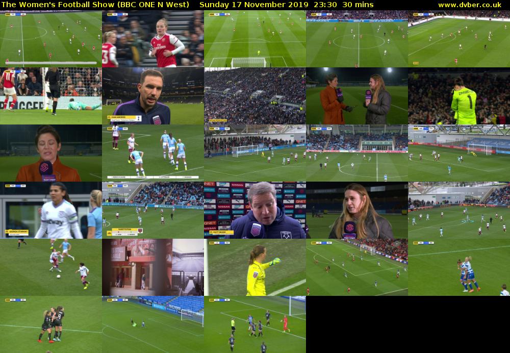 The Women's Football Show (BBC ONE N West) Sunday 17 November 2019 23:30 - 00:00