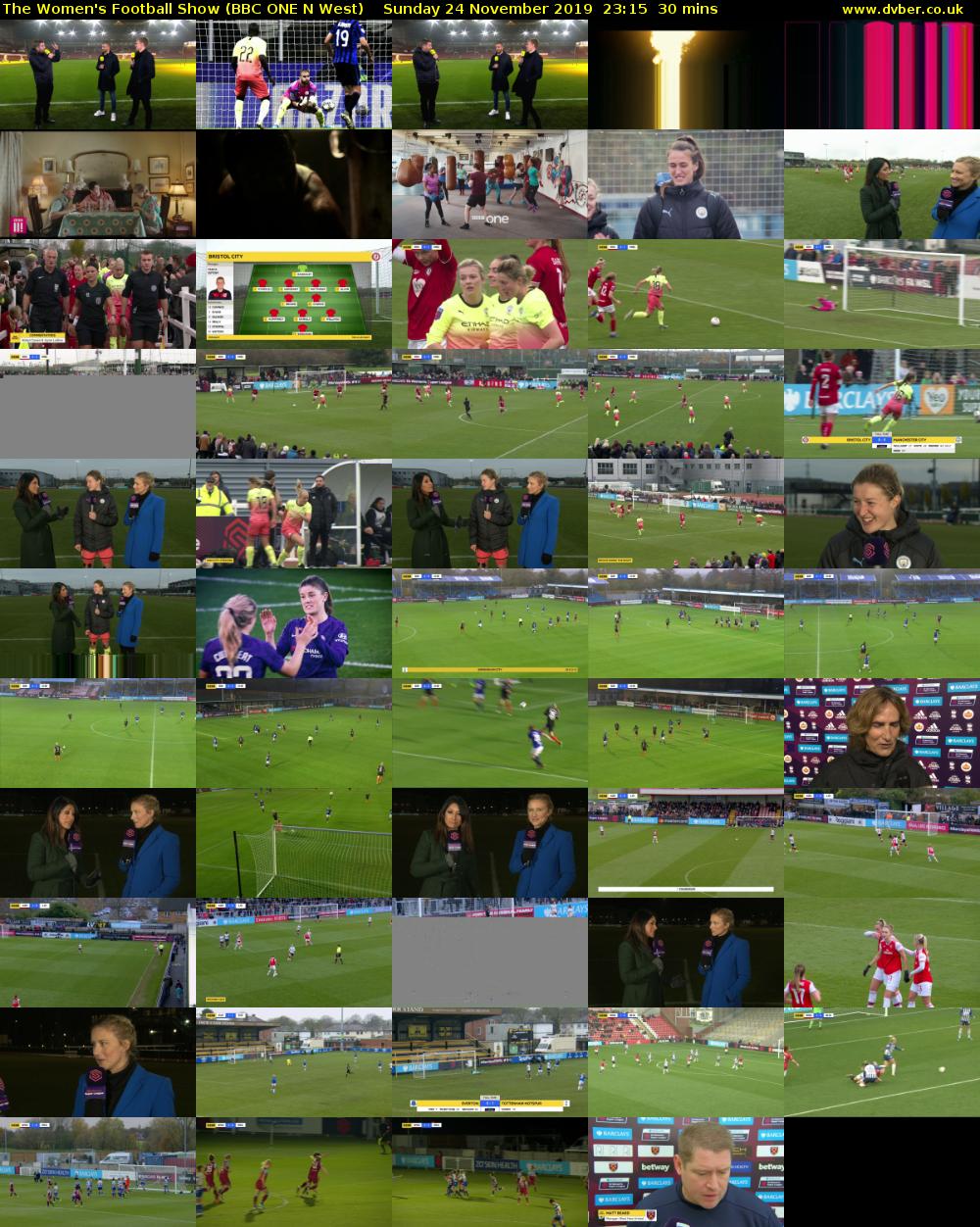 The Women's Football Show (BBC ONE N West) Sunday 24 November 2019 23:15 - 23:45