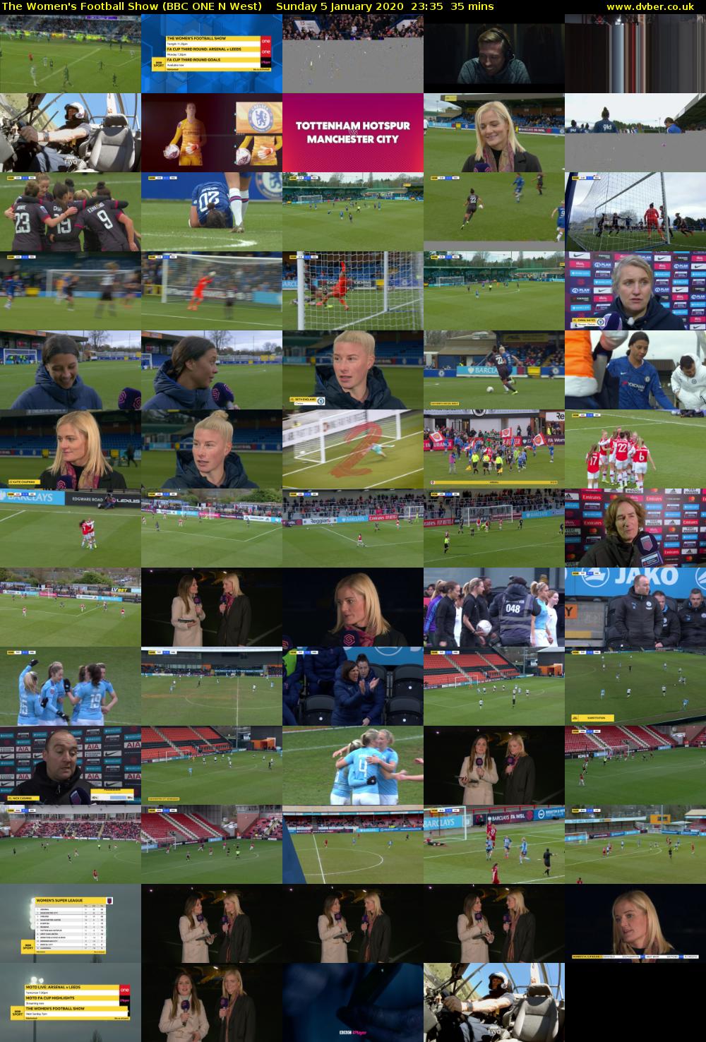 The Women's Football Show (BBC ONE N West) Sunday 5 January 2020 23:35 - 00:10