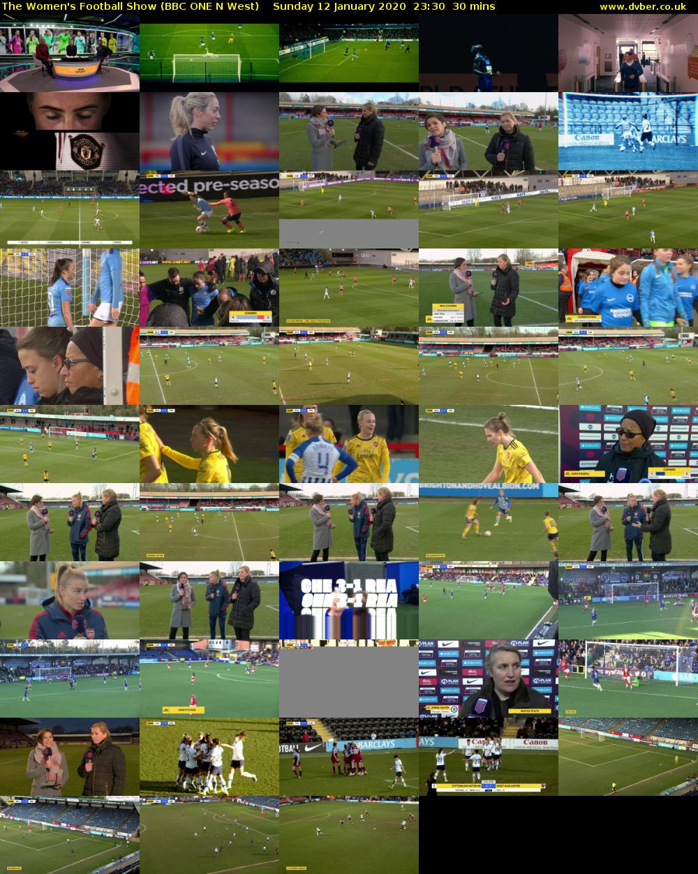 The Women's Football Show (BBC ONE N West) Sunday 12 January 2020 23:30 - 00:00