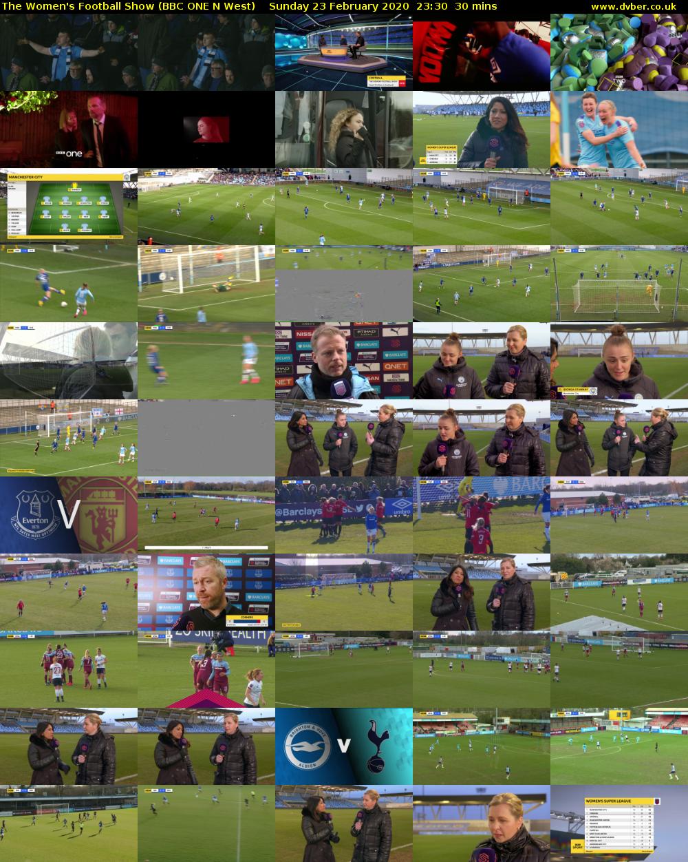The Women's Football Show (BBC ONE N West) Sunday 23 February 2020 23:30 - 00:00