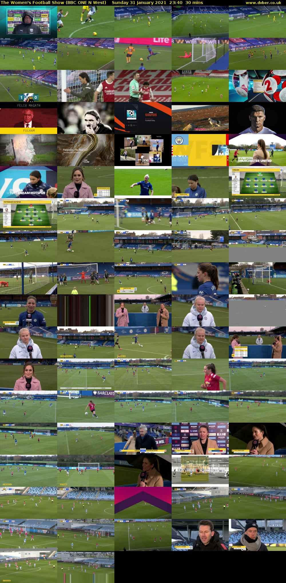 The Women's Football Show (BBC ONE N West) Sunday 31 January 2021 23:40 - 00:10